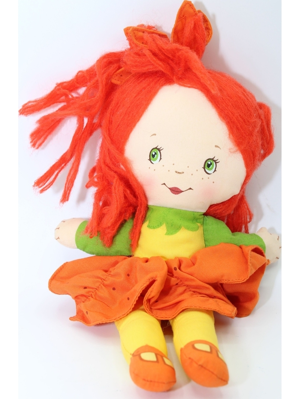 Vintage 1986 Avon Little Blossom Scamper Lily Yarn Hair Plush Rag Doll Cloth Toy